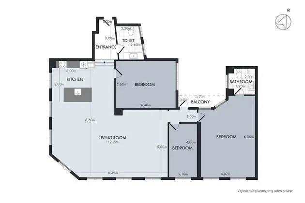 Apart Daire, 3 Yatak Odası, Balkon