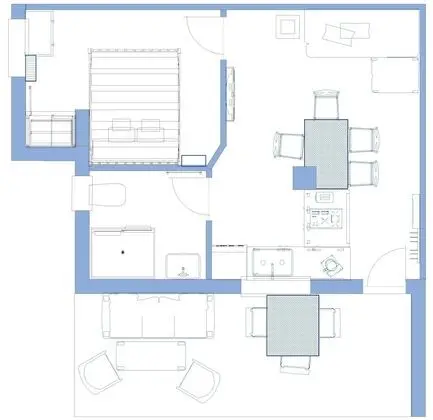 Deluxe Apart Daire, 1 Büyük (Queen) Boy Yatak ve Çekyat, Balkon/Veranda, Bahçe Manzaralı