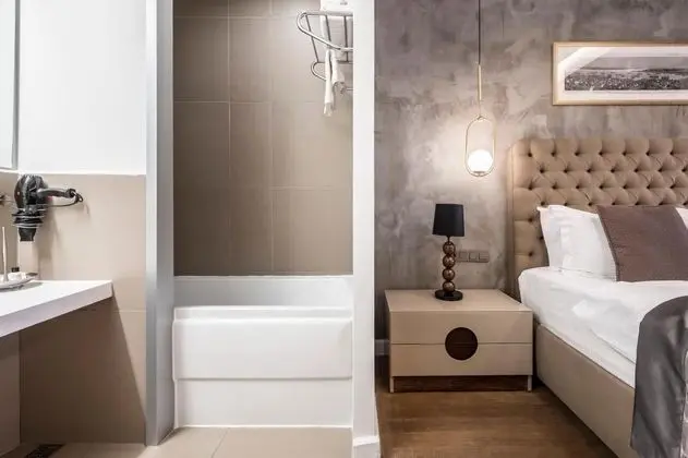 bathroom and bed