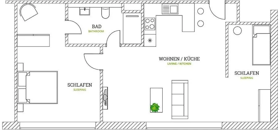 Premium Apart Daire, 2 Yatak Odası (incl. 75€ Cleaning Fee)