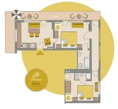 Apart Daire, Dağ Manzaralı (Corn)