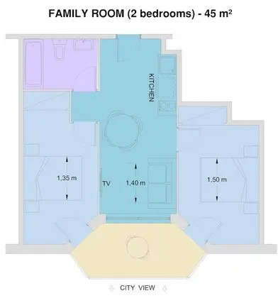 Family Apart Daire, 2 Yatak Odası, Balkon, Şehir Manzaralı