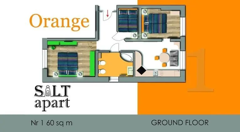Apart Daire, 3 Yatak Odası (Orange)