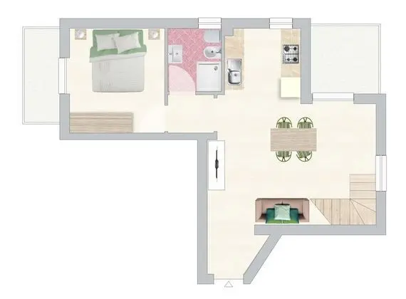 Apart Daire, 2 Yatak Odası, Balkon