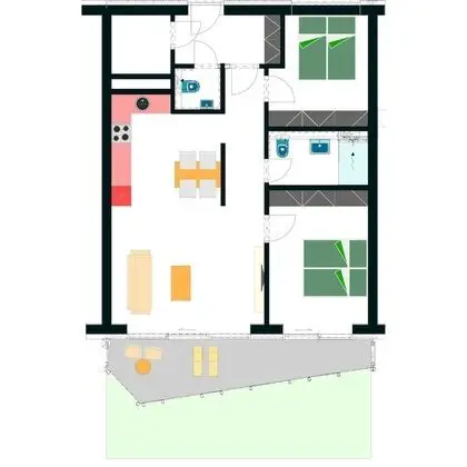 Deluxe Apart Daire, 2 Yatak Odası, Teras