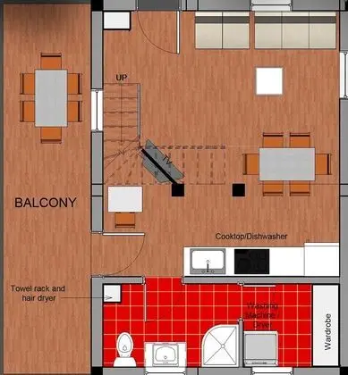 Panoramic Apartment, 1 Bedroom, Balcony, Mountain View
