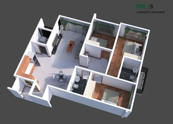 Family 3-Bedroom Apartment Type B