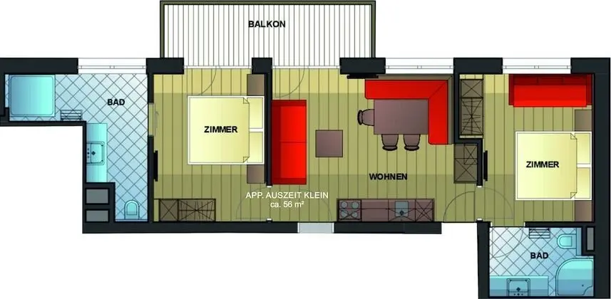 Apart Daire, 2 Yatak Odası (Auszeit Klein)