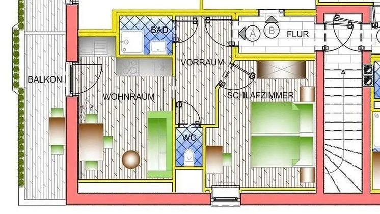 Standard Apart Daire, 1 Yatak Odası, Balkon