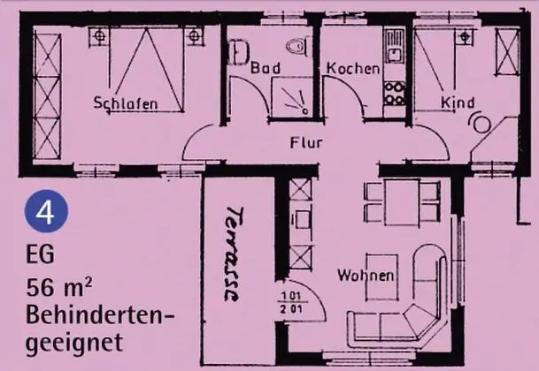 Apart Daire (App. 4 - WHG M. 2 SZ-EG-Gartenblick)