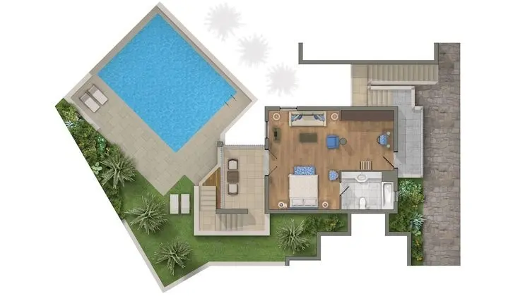 Deluxe Villa, Kişiye Özel Havuzlu, Deniz Manzaralı (Junior)