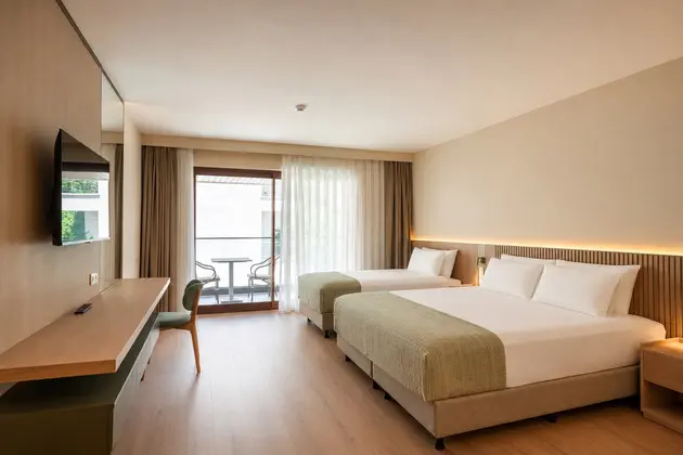 Yatak Odası İçi Yatak, Gardirop, Tv, Balkon, Manzara