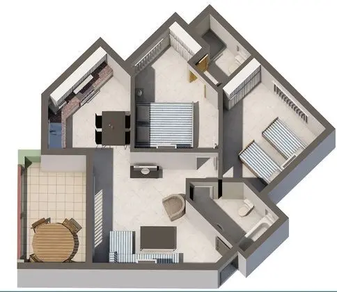Superior Apart Daire, 2 Yatak Odası, Balkon