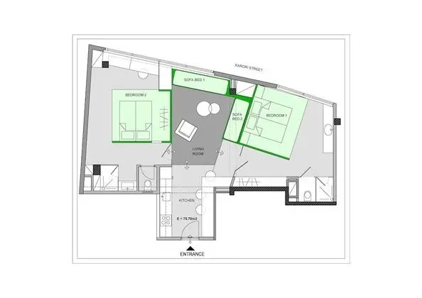 Apart Daire, 2 Yatak Odası (Green)