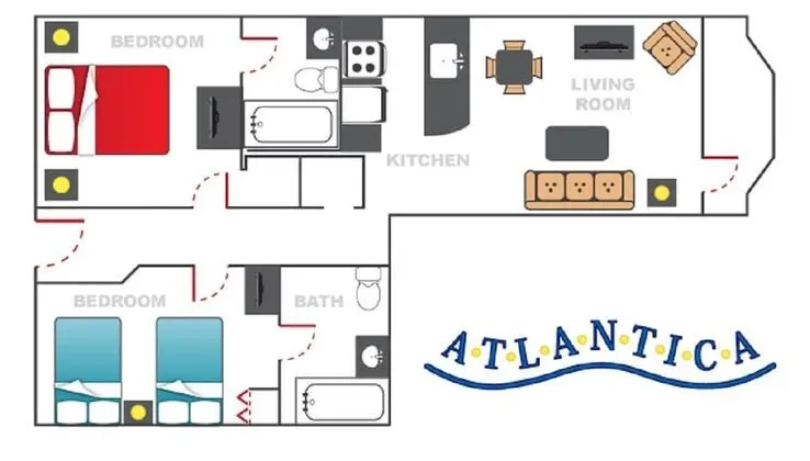 Deluxe Apart Daire, 2 Yatak Odası, Balkon, Okyanusa Sıfır
