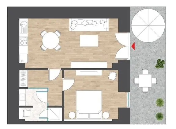 Design Apart Daire, 1 Yatak Odası (Demophon)