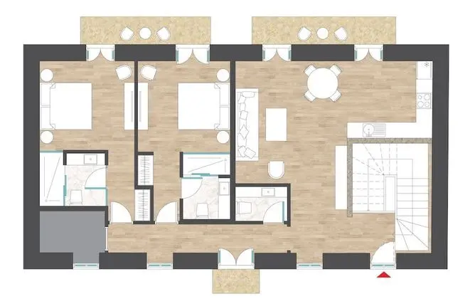 Design Apart Daire, 2 Yatak Odası (Miletus)