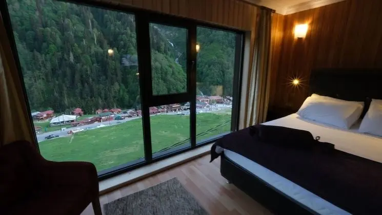 Deluxe, Fireplace, Waterfall View