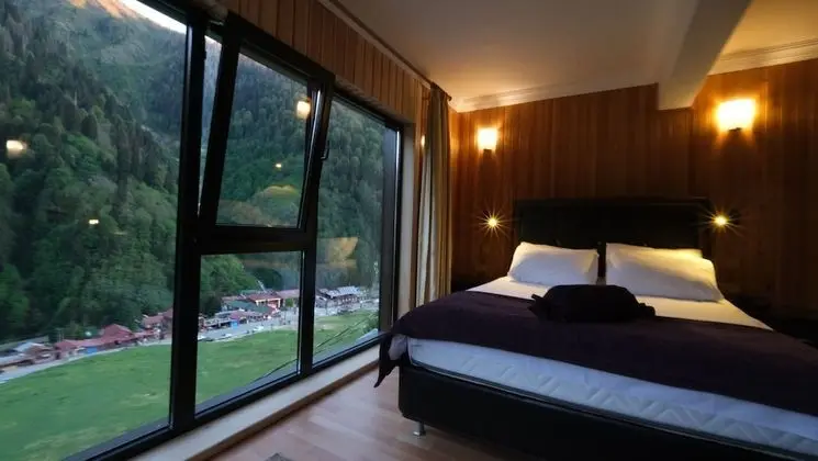 Deluxe, Fireplace, Waterfall View