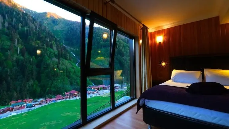 Deluxe, Fireplace, Waterfall View