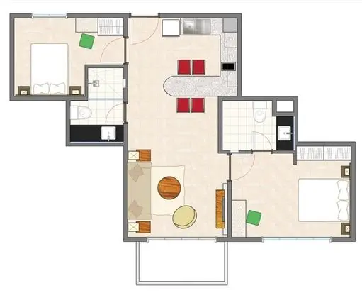 Apart Daire, 2 Yatak Odası