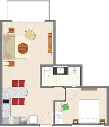 Çatı Katı (Loft), 1 Yatak Odası