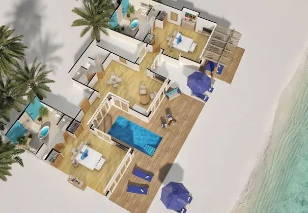 Villa, 2 Yatak Odası (Pool Suite Beach Villa)