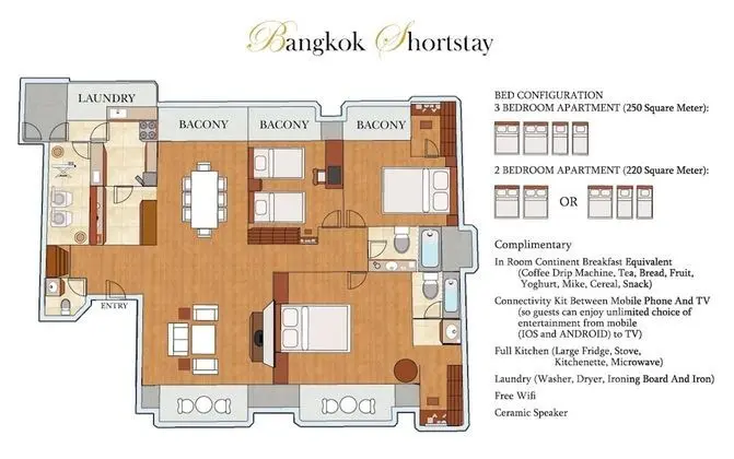 Apartment 3 Bedrooms, Room with View