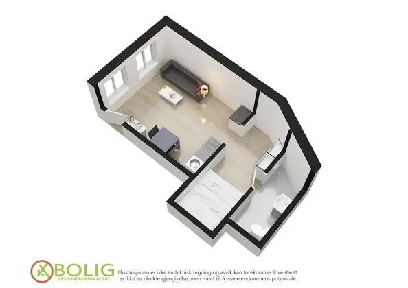 Studio apartment, ground floor
