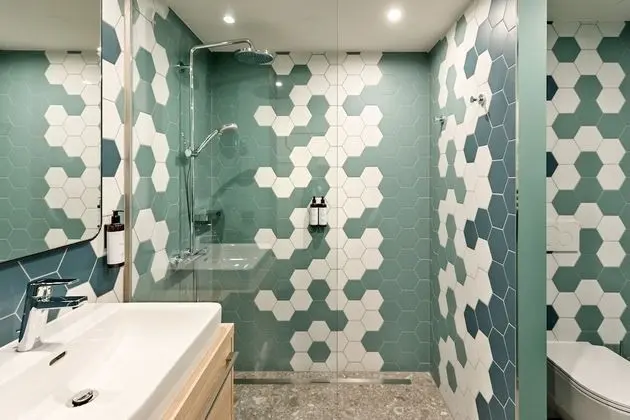 Bedroom with shower