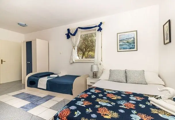 Family Stüdyo, 1 Çift Kişilik Yatak, Bahçeli (Beach Apartment Alenka Blue)