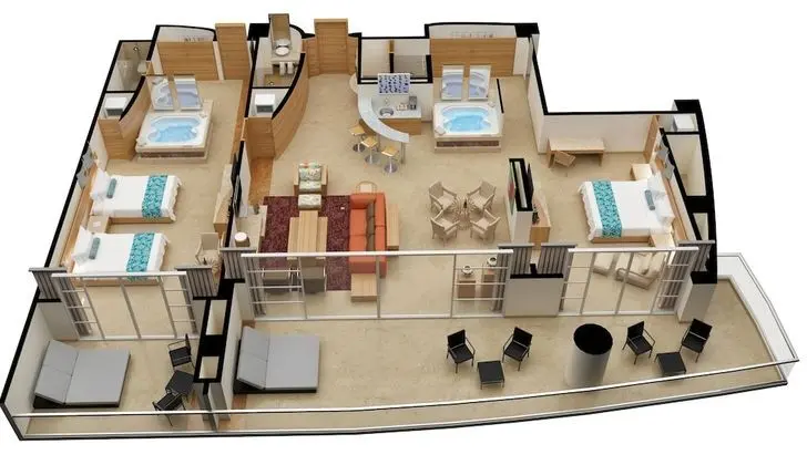 Superior Two Bedroom Presidential Suite Ocean View - Kids & Teens Free