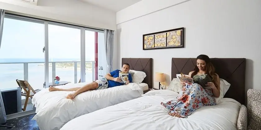 Deluxe İki Ayrı Yataklı Oda, Sigara İçilmez, Plaj Manzaralı (High Floor 8-10F)
