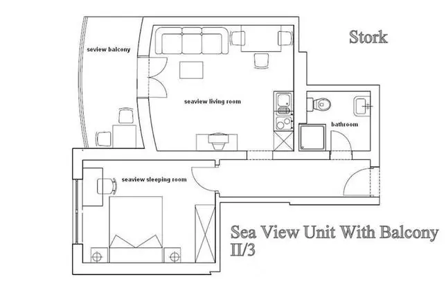 Apart Daire, 1 Yatak Odası, Balkon