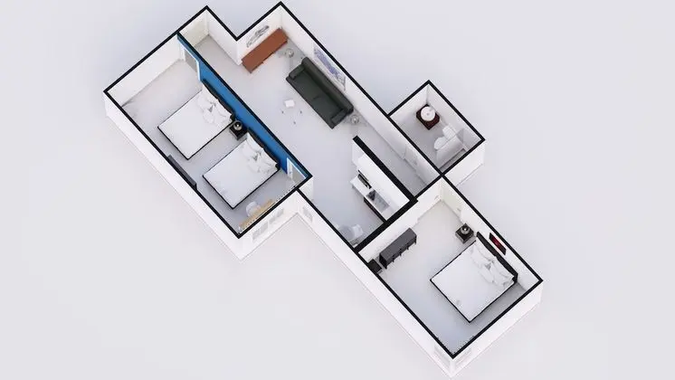 Premium Süit, 2 Yatak Odası, Mutfak, Avlu Manzaralı