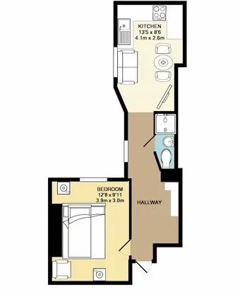City Apart Daire, 1 Yatak Odası