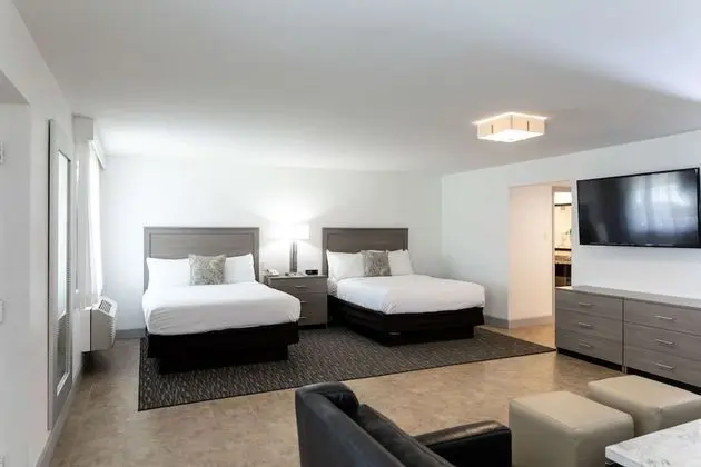 Süit, 2 Büyük (Queen) Boy Yatak, Sigara İçilmez, Buzdolabı ve Mikrodalga (Larger Room)