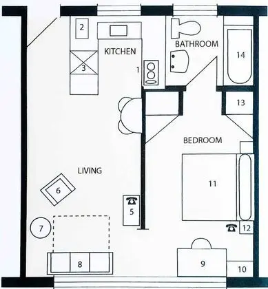 Standard Apart Daire, 1 Yatak Odası