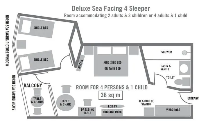 Delüks (Deluxe Sea-facing Triple Sleeper)