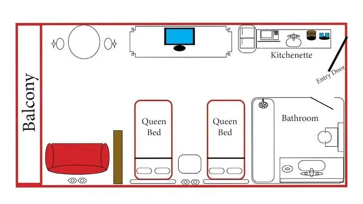 Premium Oda, 2 Büyük (Queen) Boy Yatak
