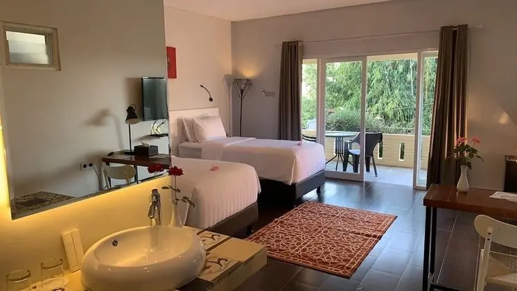 Deluxe İki Ayrı Yataklı Oda, 2 Tek Kişilik Yatak, Bahçe Manzaralı, Zemin Kat