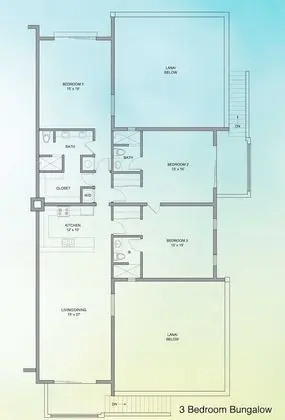 Bungalov, 3 Yatak Odası