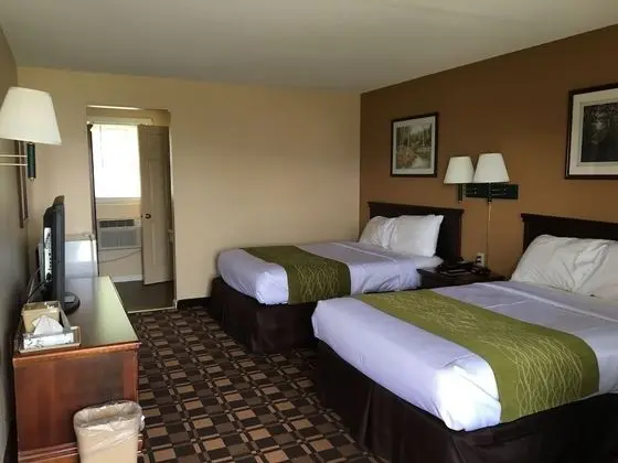 Room, 2 Double Beds Exterior Building Across the Street, No Elevator