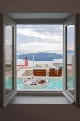 Junior Cave Suite, Caldera View, Private Hot Tub