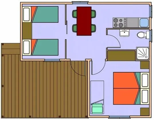 Bungalov, 2 Yatak Odası, Veranda