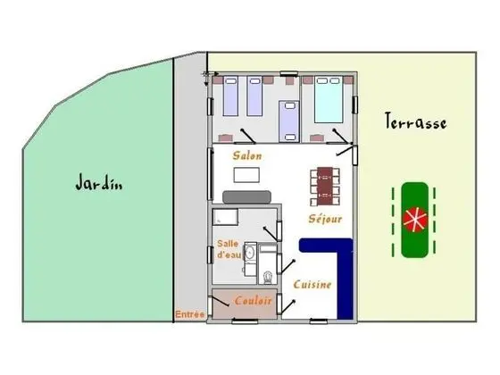 Kır Evi, 2 Yatak Odası, Teras