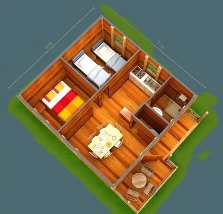 Bungalov, 2 Yatak Odası (C)