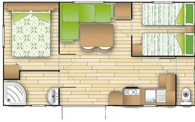 Karavan, 2 Yatak Odası, Havuz Kullanımı (Colorado)