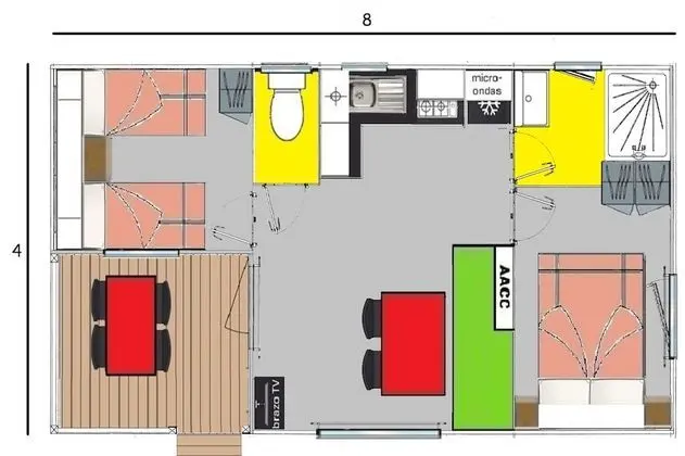 Karavan, 2 Yatak Odası, Teras (Air Conditioning/Heat Pump)