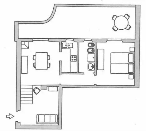 Basic Apart Daire, 1 Büyük (Queen) Boy Yatak ve Çekyat (Ulivo)